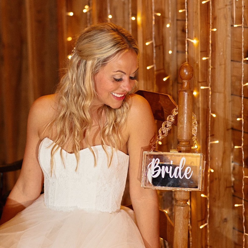 Acrylic Bride Clutch with Chain Straps